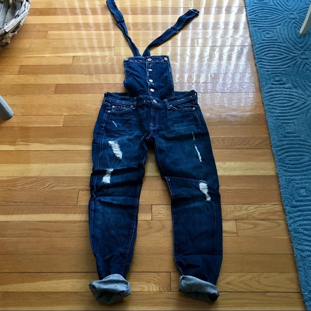 Size 26 7 For All Mankind Dark Denim Overalls